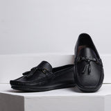 VYBE - Tasseled Leather Loafer- Black