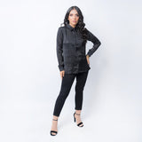 VYBE -Button Down Top Black