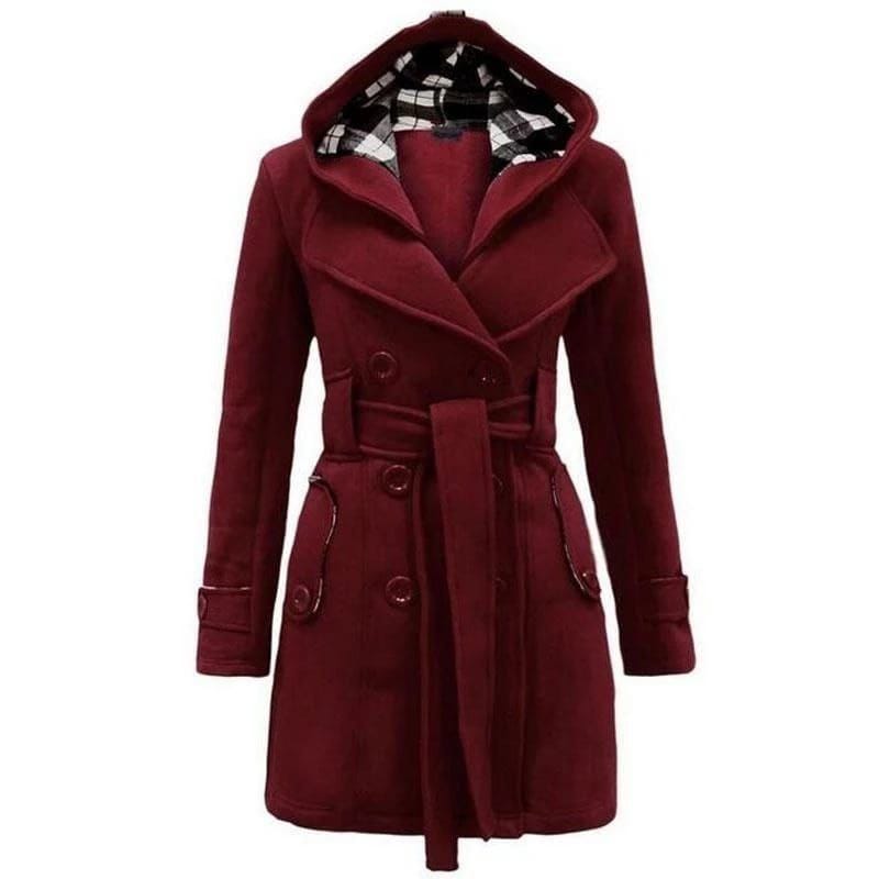 VYBE Women Long Coat Maroon