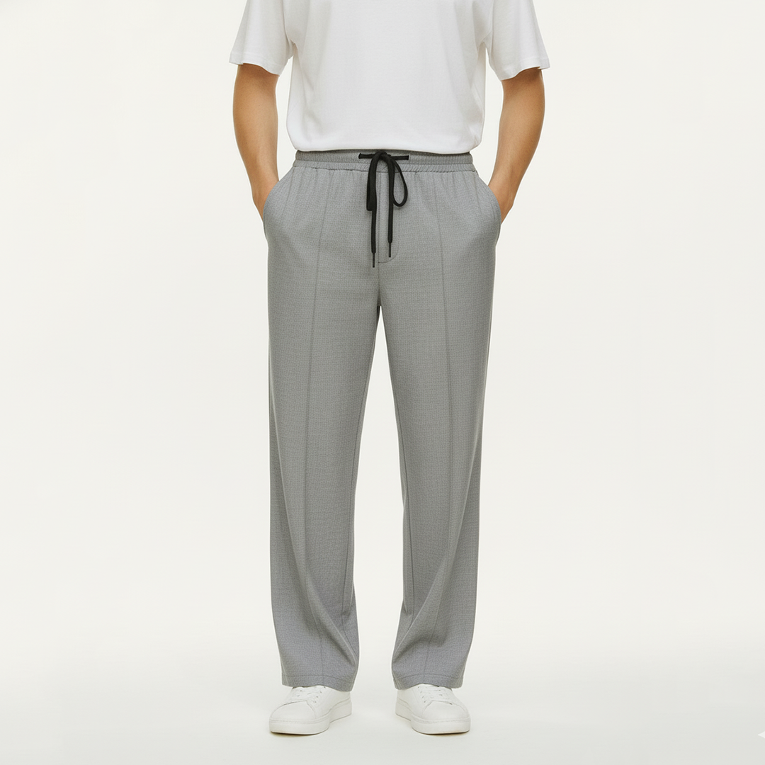 Vybe - Tailored Easy Pleated Trouser -  Grey