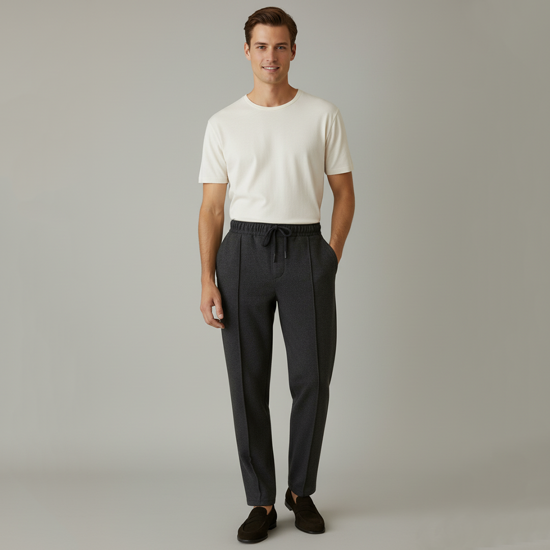 Vybe - Pleated Trouser - Charcoal