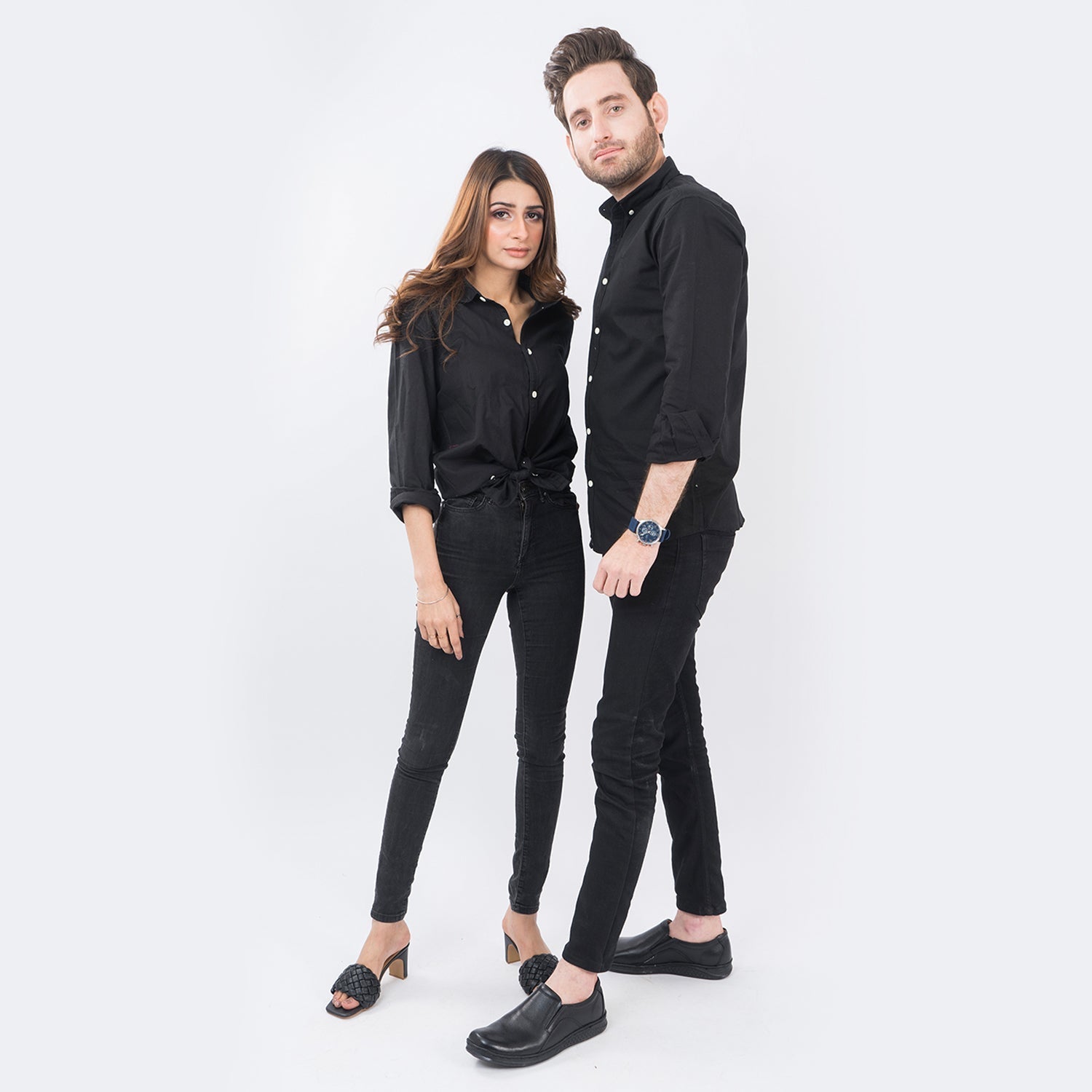 VYBE- Casual Solid Shirts- Black