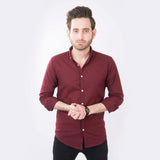 VYBE - Casual Solid Shirts- Maroon