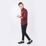 VYBE - Casual Solid Shirts- Maroon