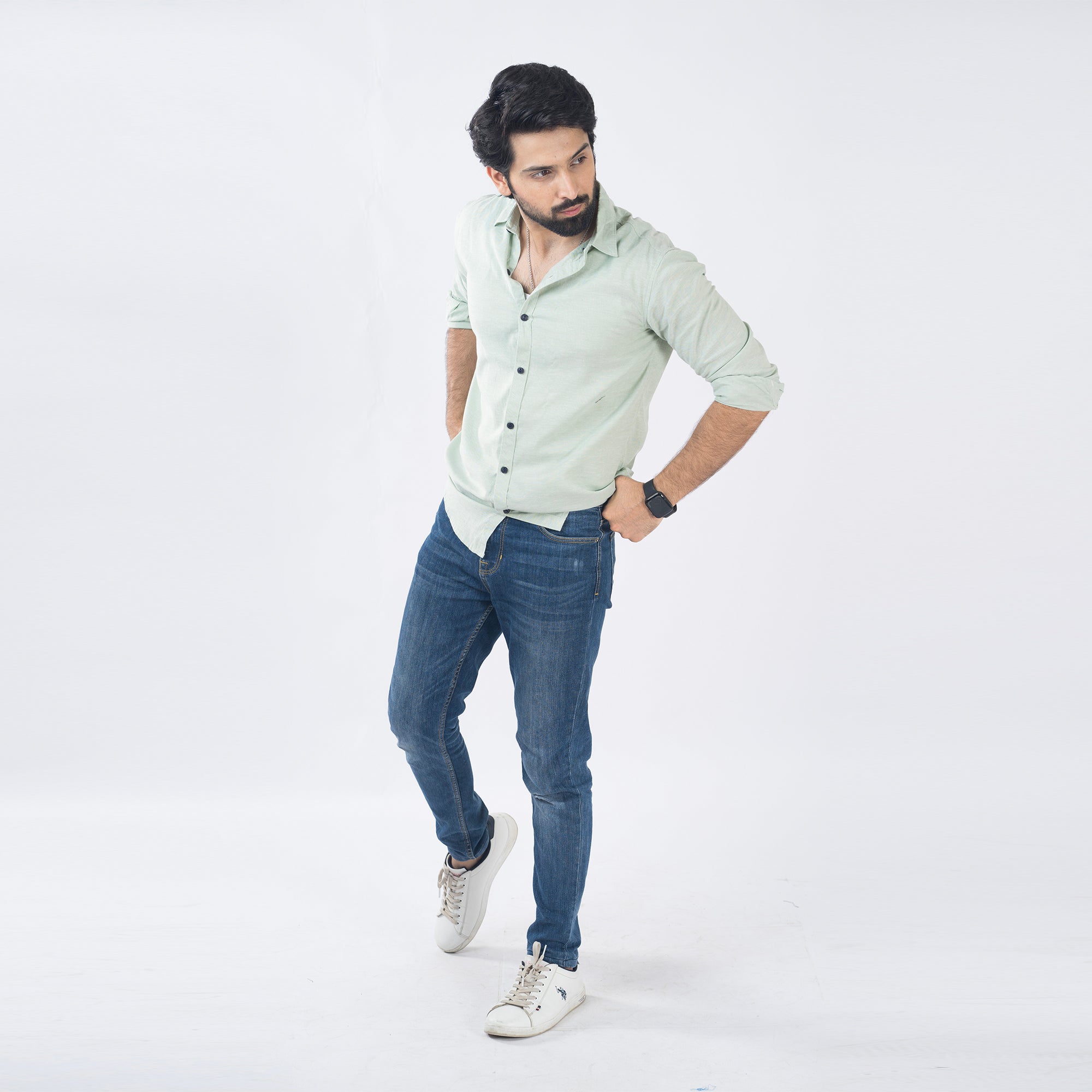 VYBE- Casual Shirt Light Green