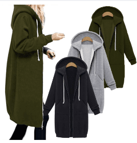 Long full zip hoodie hot sale