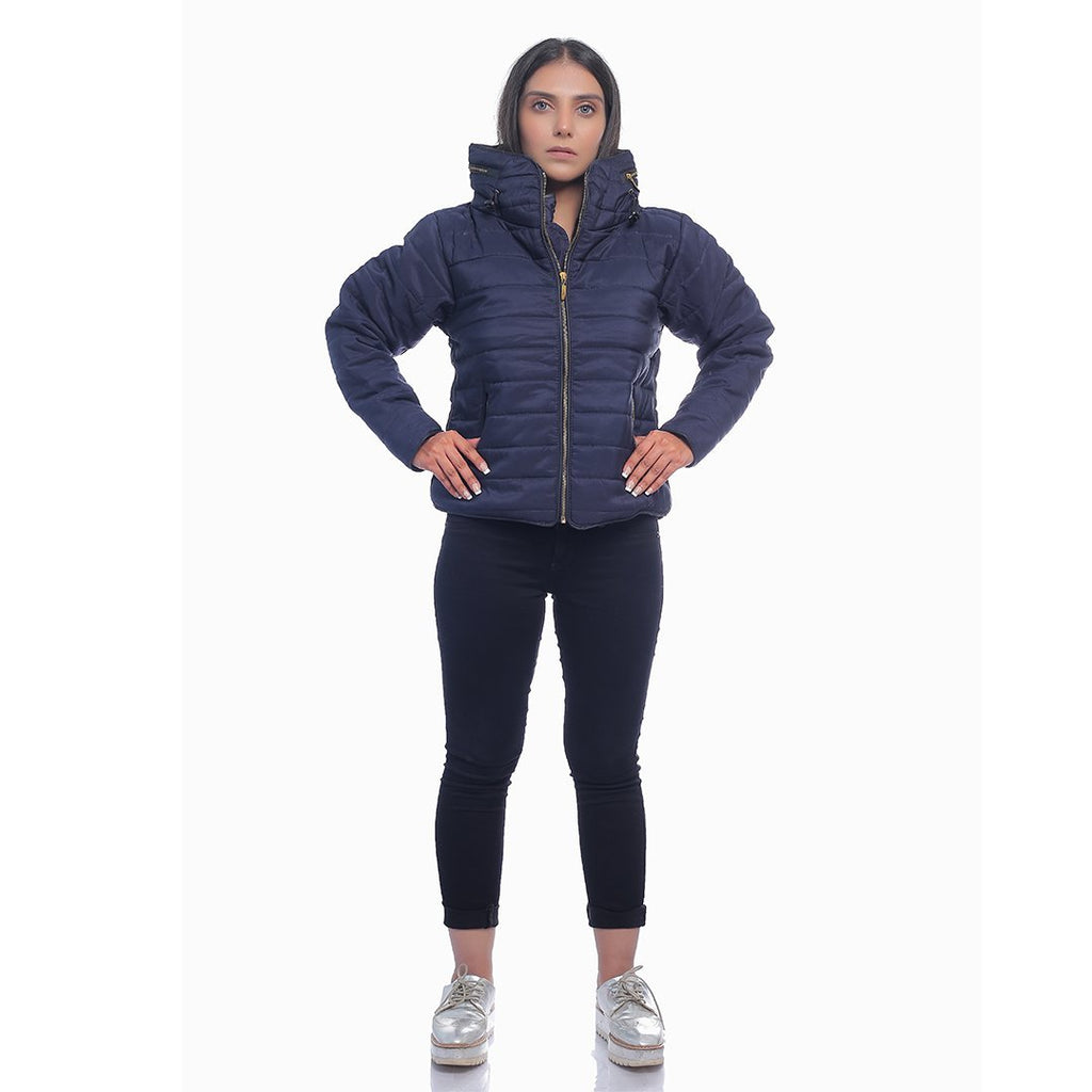 VYBE- Bubble With Hood Zipper- Navy