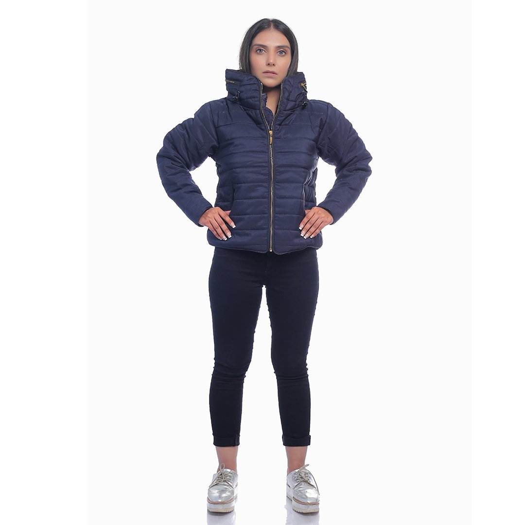 VYBE- Bubble With Hood Zipper- Navy