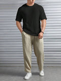 VYBE - Oversized Waffle Knit Tee For Men - Black