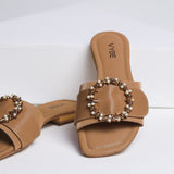 VYBE- Plane Strap Buckle Slide- Peach