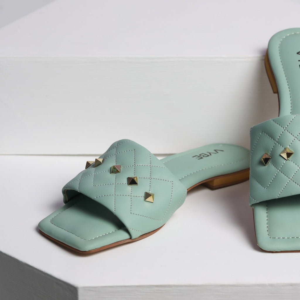 VYBE- Four Side Quliting Button MintGreen