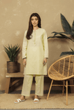 VYBE- Basic Co-Ord-Chikankari Lemon(Only Kurta)