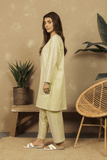 VYBE- Basic Co-Ord-Chikankari Lemon