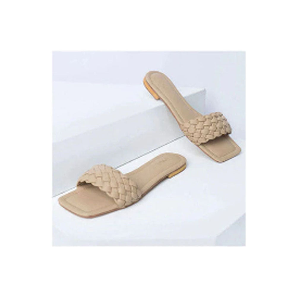VYBE- Weave Slide-Beige