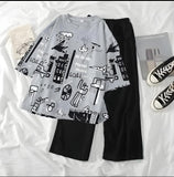 VYBE -  Planet Music Grey Printed PJ Suit