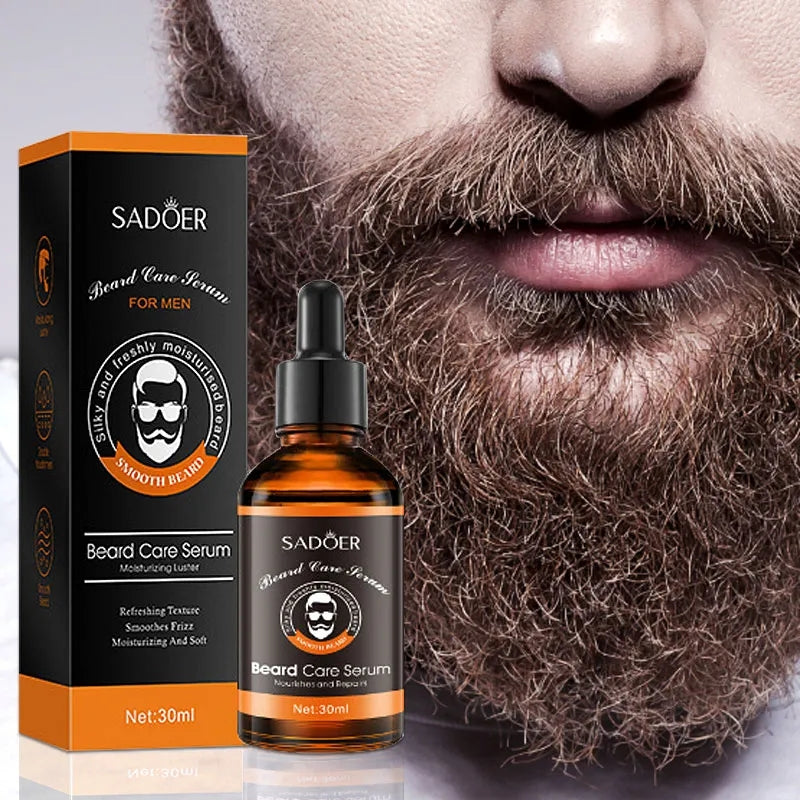 SADOER Beard Growth & Beard Care Essential Oil For Men Beard Grooming Treatment Beard Serum 30ml - SD94242