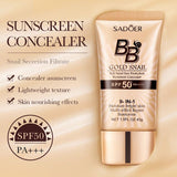 Sadoer Gold Snail Concealer Isolation BB Cream long-lasting sunscreen Makeup Tool 40g (SD05169, SD05176)