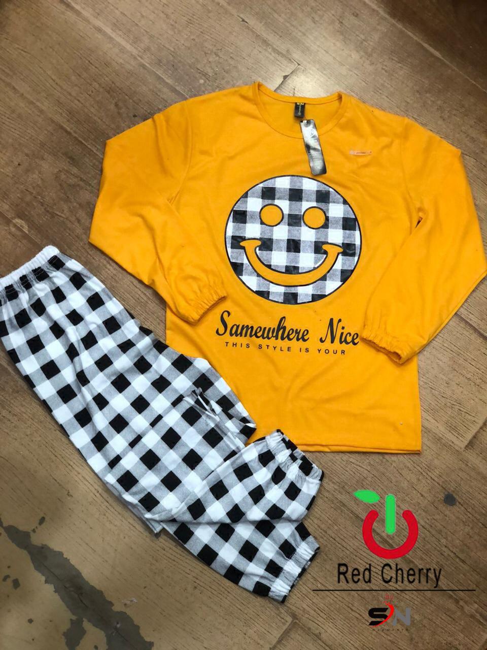 VYBE - Smiley Checkered Donut Pj Set
