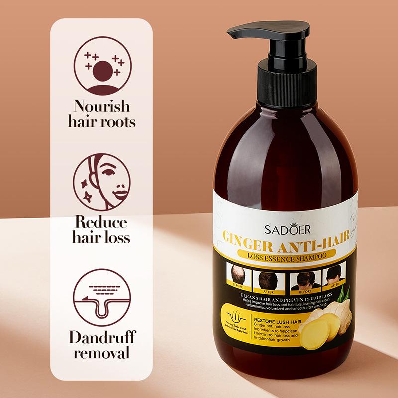SADOER Ginger Anti-Hair Loss Anti-Dandruff Resore Lush Hair Shampoo 500ml SD89095