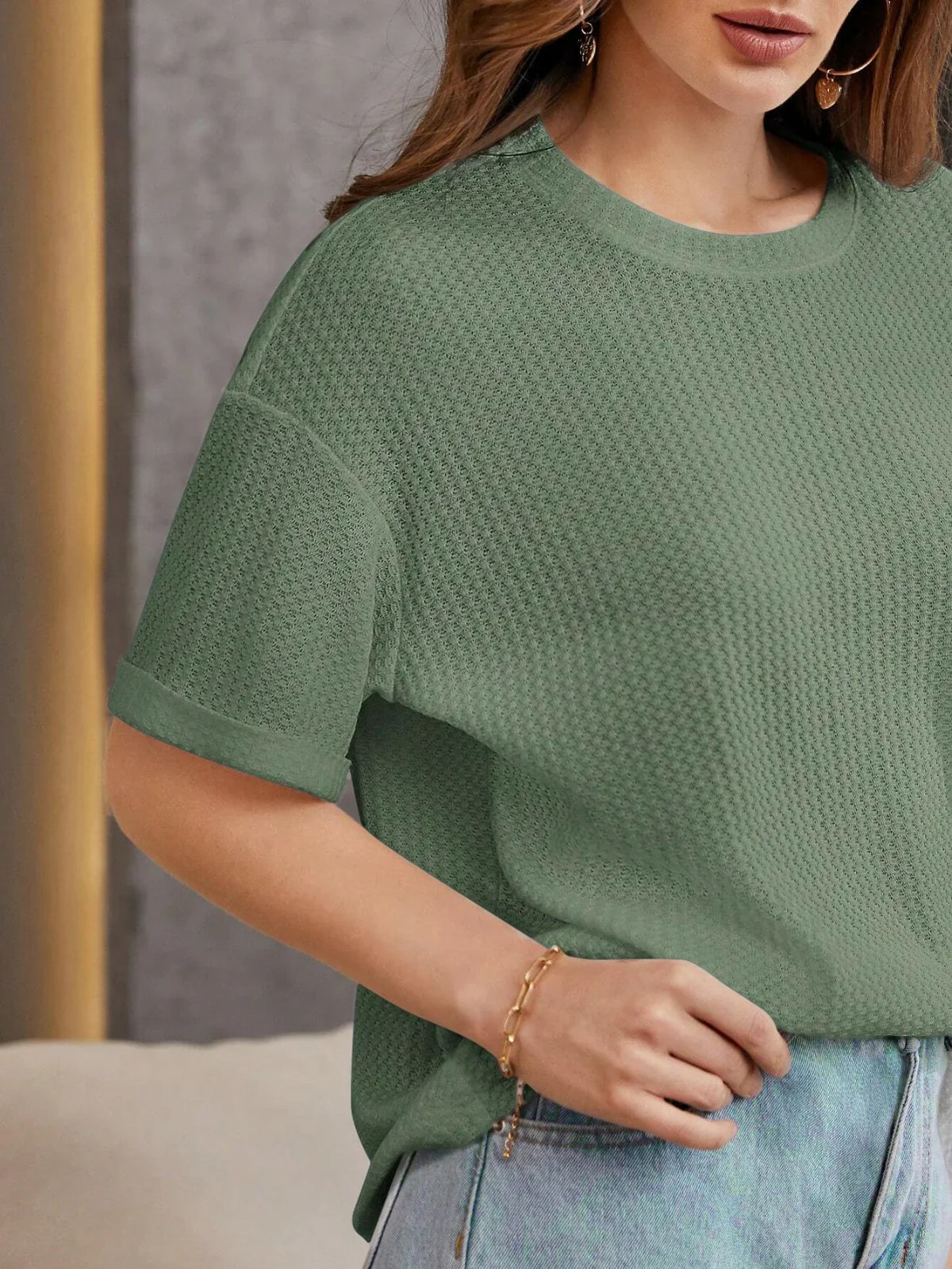VYBE - Knitted T-Shirt Olive