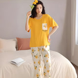 VYBE -  Pocket Flower Mustard Printed PJ suit