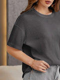 VYBE - Knitted T-Shirt Charcoal Grey