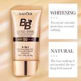 Sadoer Gold Snail Concealer Isolation BB Cream long-lasting sunscreen Makeup Tool 40g (SD05169, SD05176)