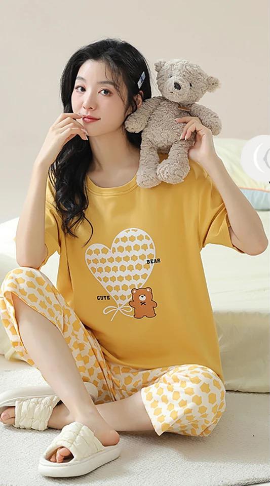 VYBE -  Cute Bear Printed Pj Suit