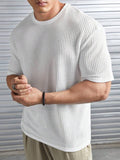 VYBE - Oversized Waffle Knit Tee For Men - White