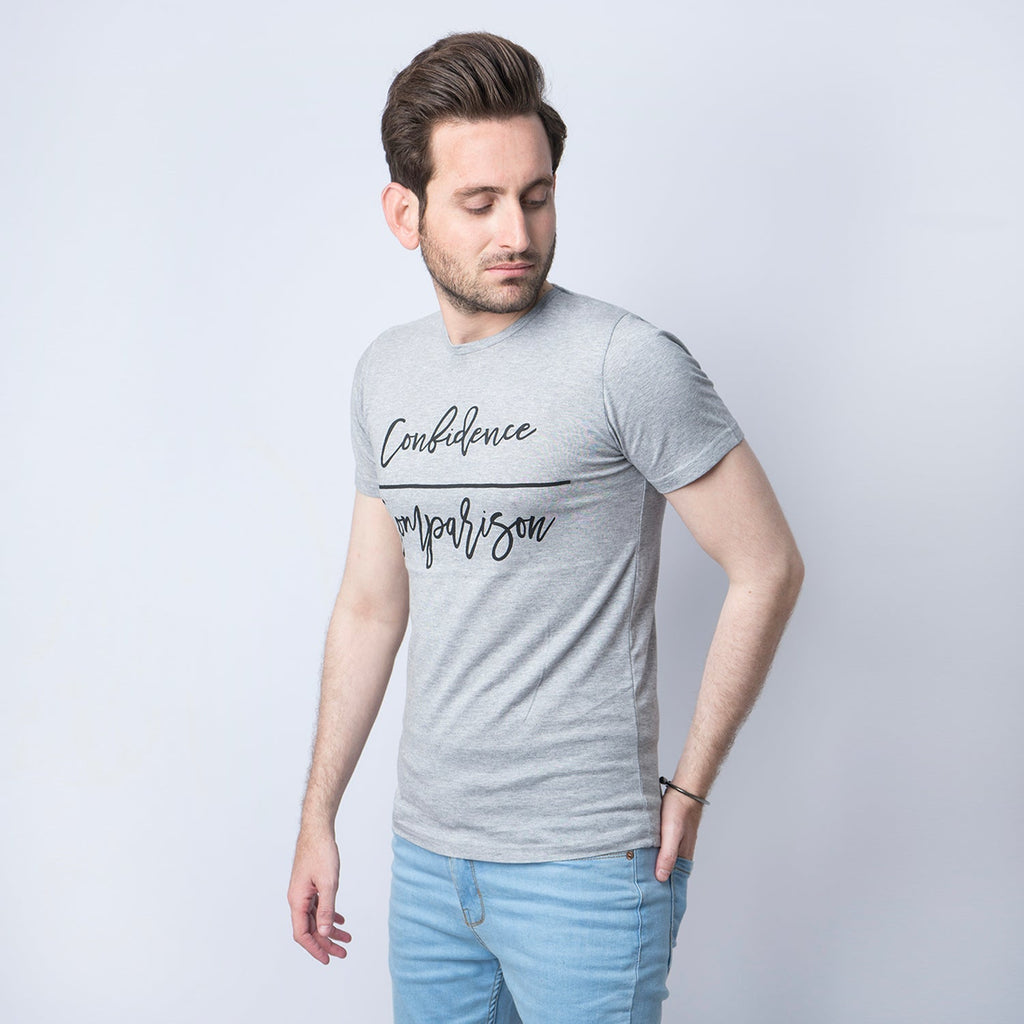VYBE-Confidence PRINTED T-Shirts-GRAY