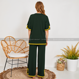 VYBE -  Flexxi Soft Cotton Co ord Set - Olive Green