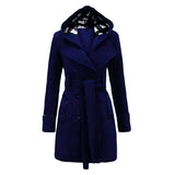 VYBE - Women Long Coat - Navy Blue