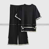 VYBE -  Flexxi Soft Cotton Co ord Set - Black