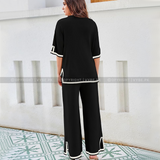 VYBE -  Flexxi Soft Cotton Co ord Set - Black