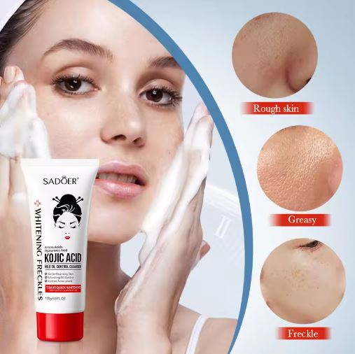 SADOER Best Skin Mild Cleansing Moisturizer Facial Wash Niacinamide Kojic Acid Whitening Oily Skin Control Face Cleanser SD10445