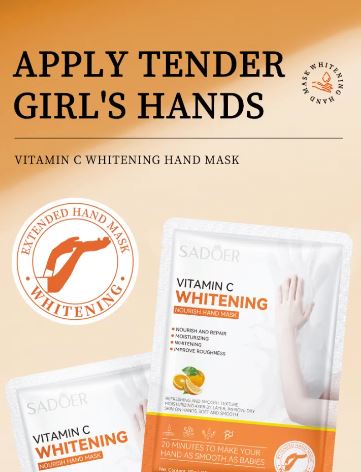 SADOER Pack OF 2 Vitamin C Whitening Moisturizing Repair Nourishing Korean Hand & Foot Mask (SD91396 SD91389)