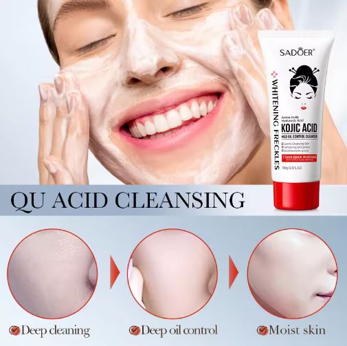 SADOER Best Skin Mild Cleansing Moisturizer Facial Wash Niacinamide Kojic Acid Whitening Oily Skin Control Face Cleanser SD10445