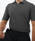 Vybe - Waffle Knitted Polo - Charcoal