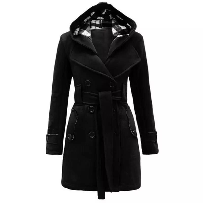 VYBE Women Long Coat Black