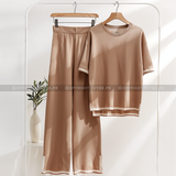 VYBE -  Flexxi Soft Cotton Co ord Set - Coffee Brown