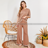 VYBE -  Flexxi Soft Cotton Co ord Set - Coffee Brown