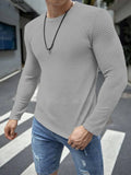 VYBE - Full Sleeves Waffle Knit Tee - Grey