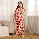 VYBE -  Pink Heart Printed PJ Suit