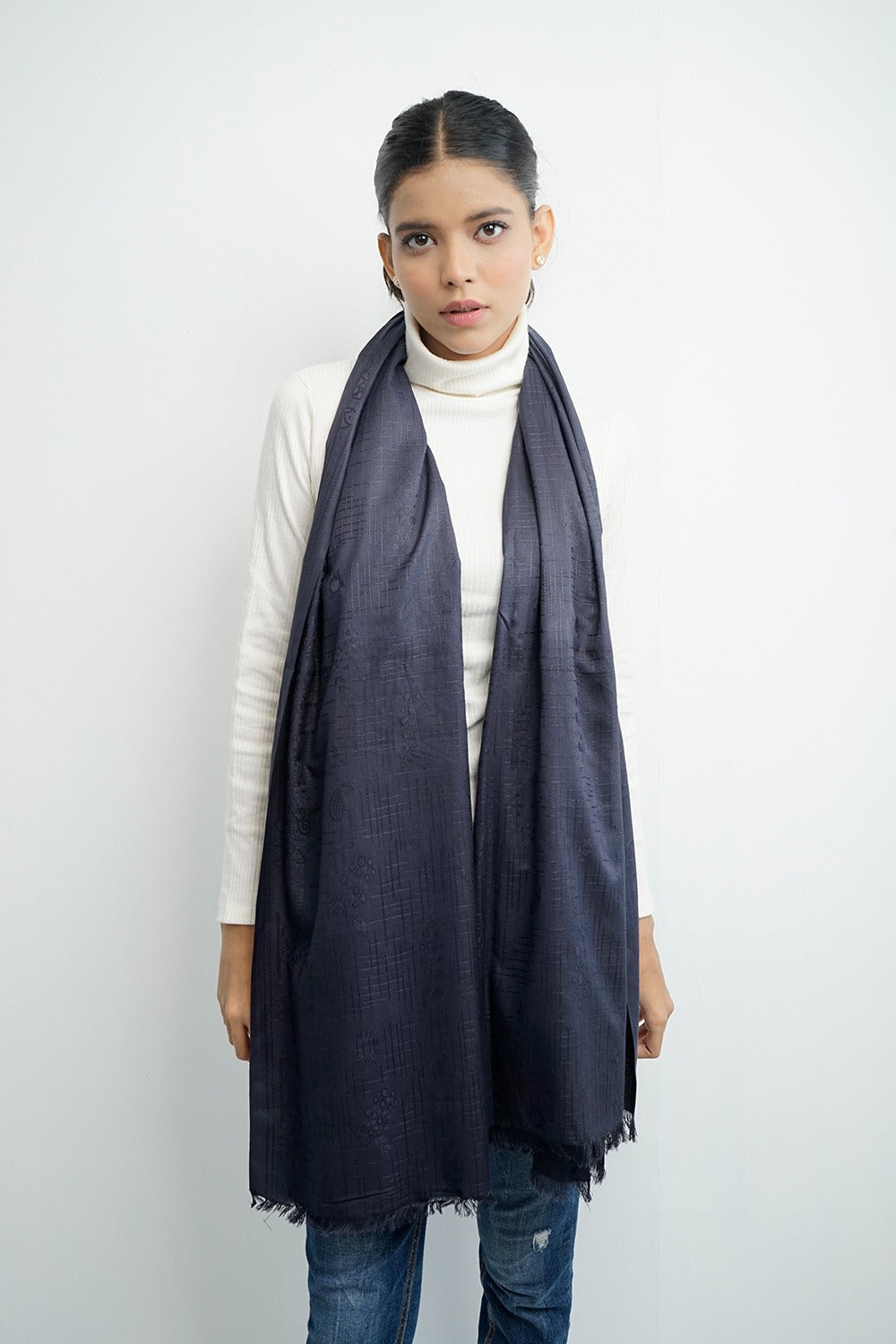 VYBE - Self Printed Stole Blue