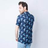 VYBE - Casual Shirts, Floral Blue Hues- Half Sleeve