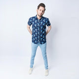 VYBE - Casual Shirts, Floral Blue Hues- Half Sleeve