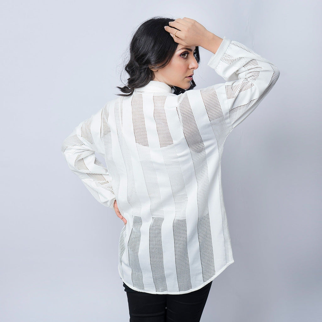 VYBE -White Patterned Top