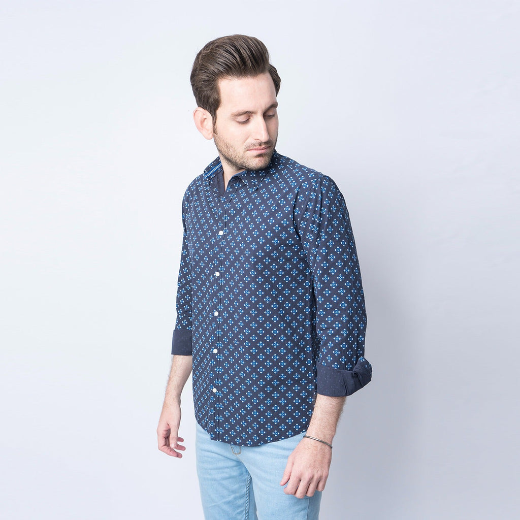 VYBE - Navy Blue Patterned