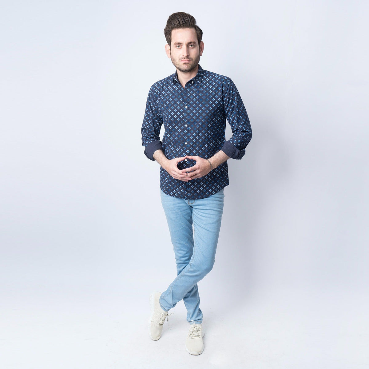 VYBE - Navy Blue Patterned