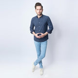 VYBE - Blue Small Cross Casual Shirt